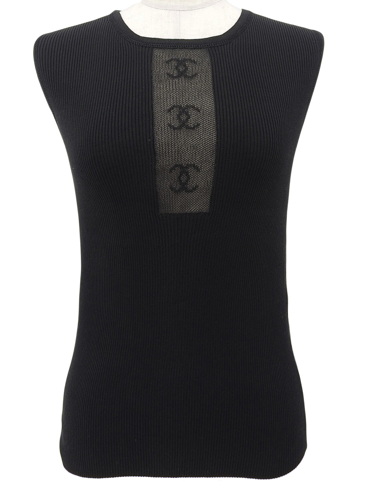2003 Mesh CC Mark Sleeveless Top Black