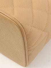 2005 Caviar Skin CC Mark Stitch Reprint Tote Bag, Beige