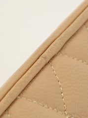 2005 Caviar Skin CC Mark Stitch Reprint Tote Bag, Beige