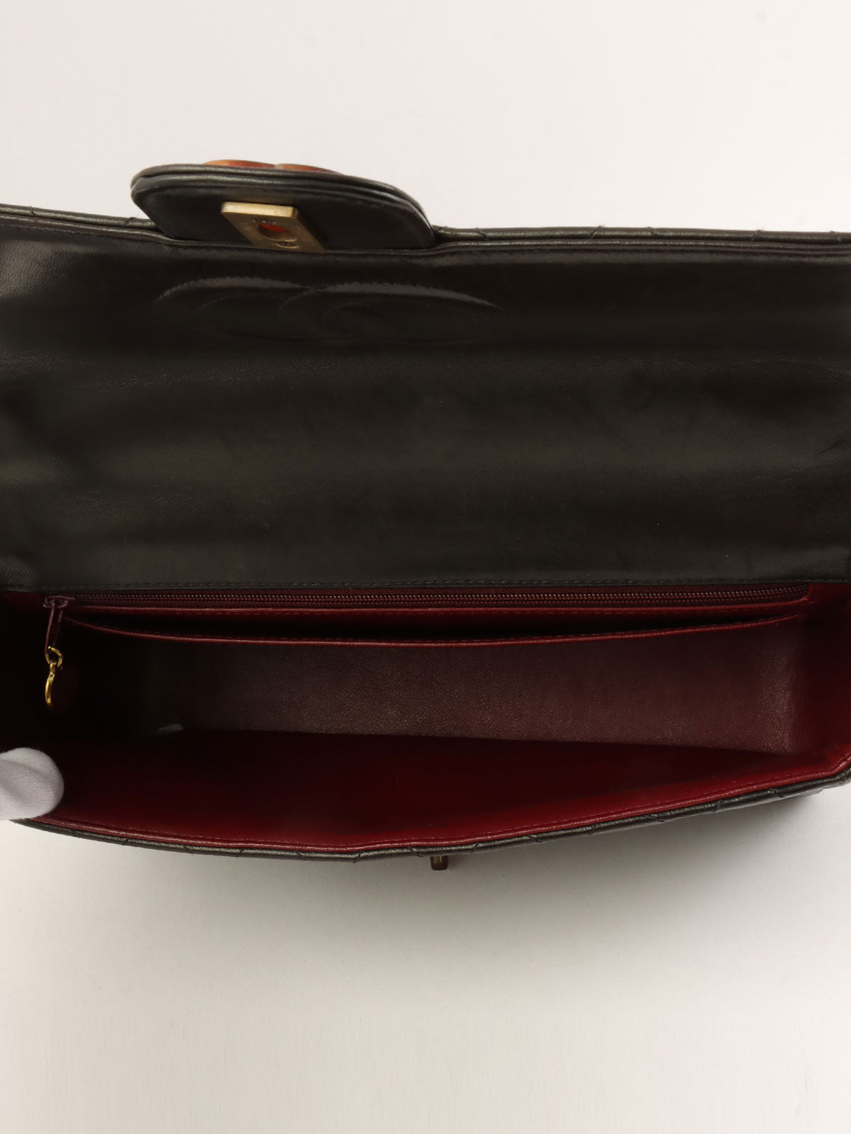 Circa 1995 CC Turnlock Plastic Chain Shoulder Bag in Black/Brown