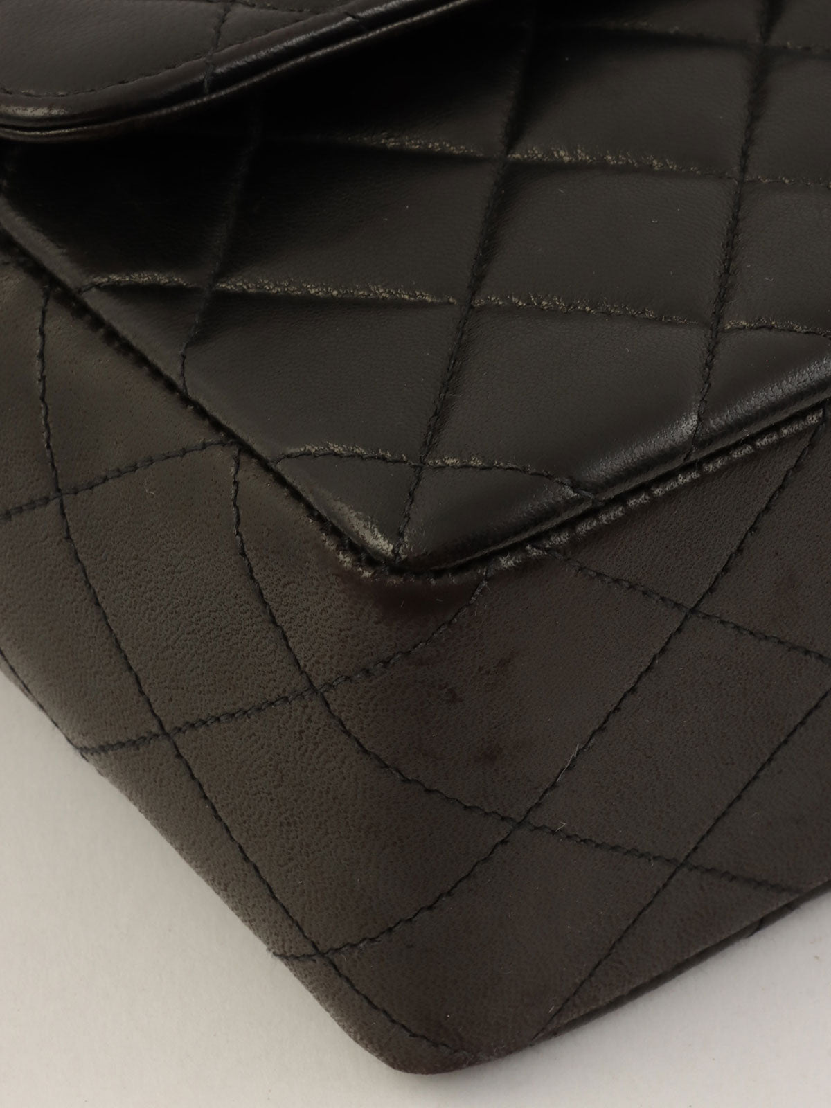 Circa 1995 CC Turnlock Plastic Chain Shoulder Bag in Black/Brown