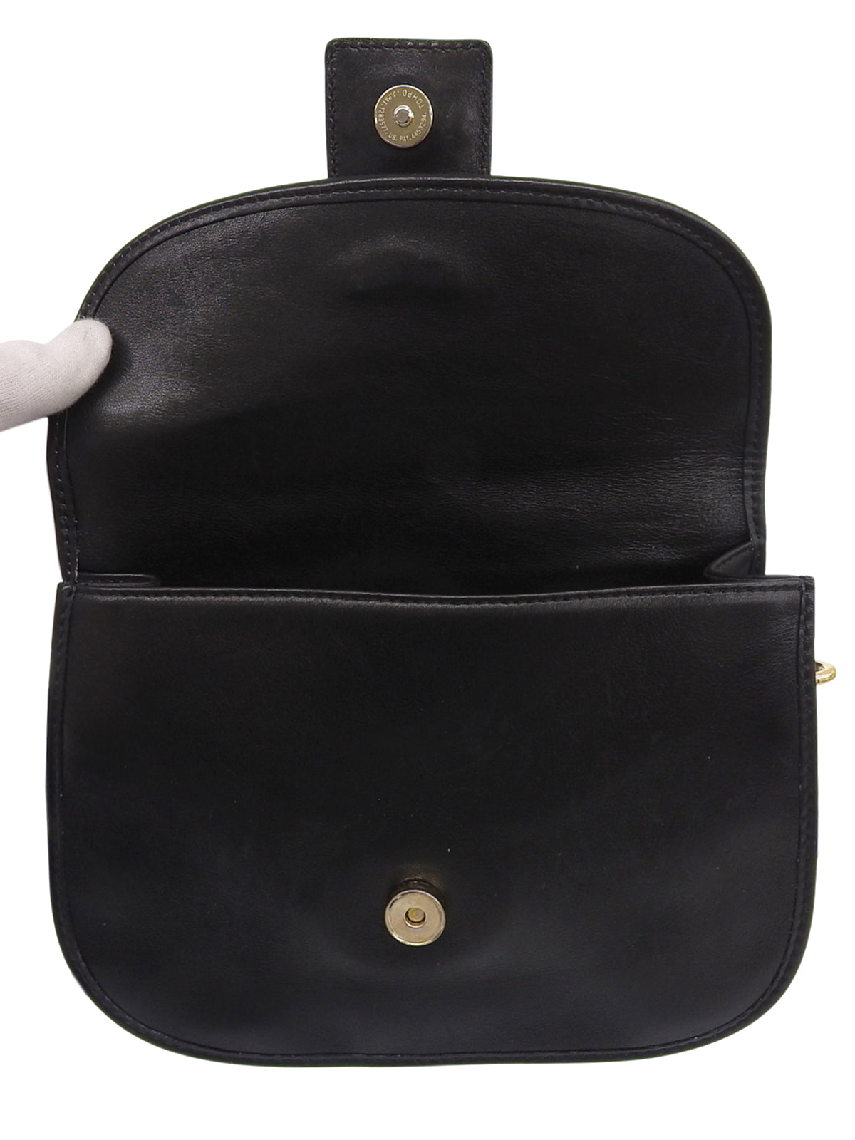 Logo Plate Shoulder Bag Black