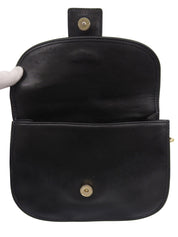 Logo Plate Shoulder Bag Black