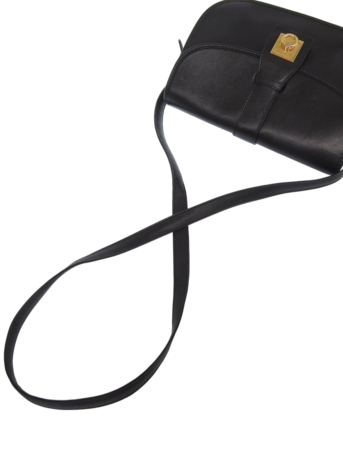 Logo Plate Shoulder Bag Black