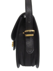 Logo Plate Shoulder Bag Black