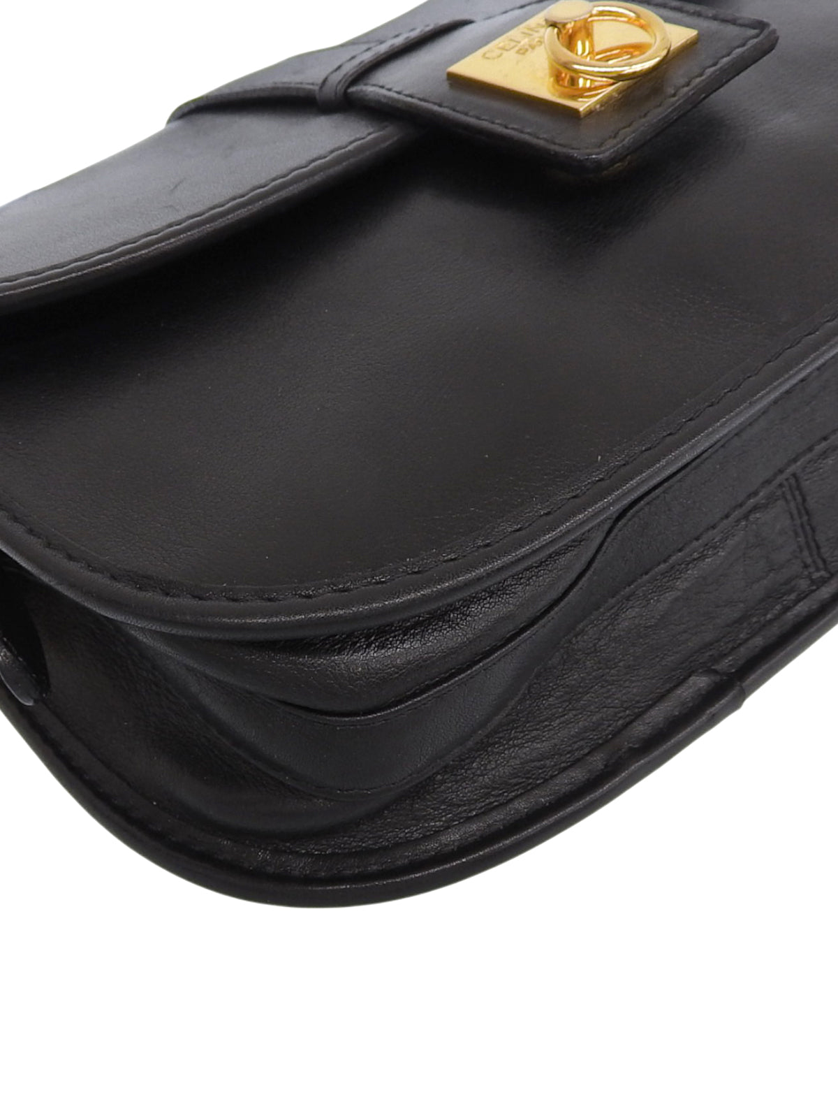 Logo Plate Shoulder Bag Black