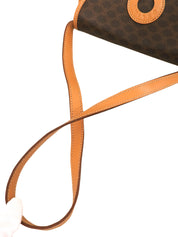 マカダムパターンサークルロゴショルダーバッグ ブラウン