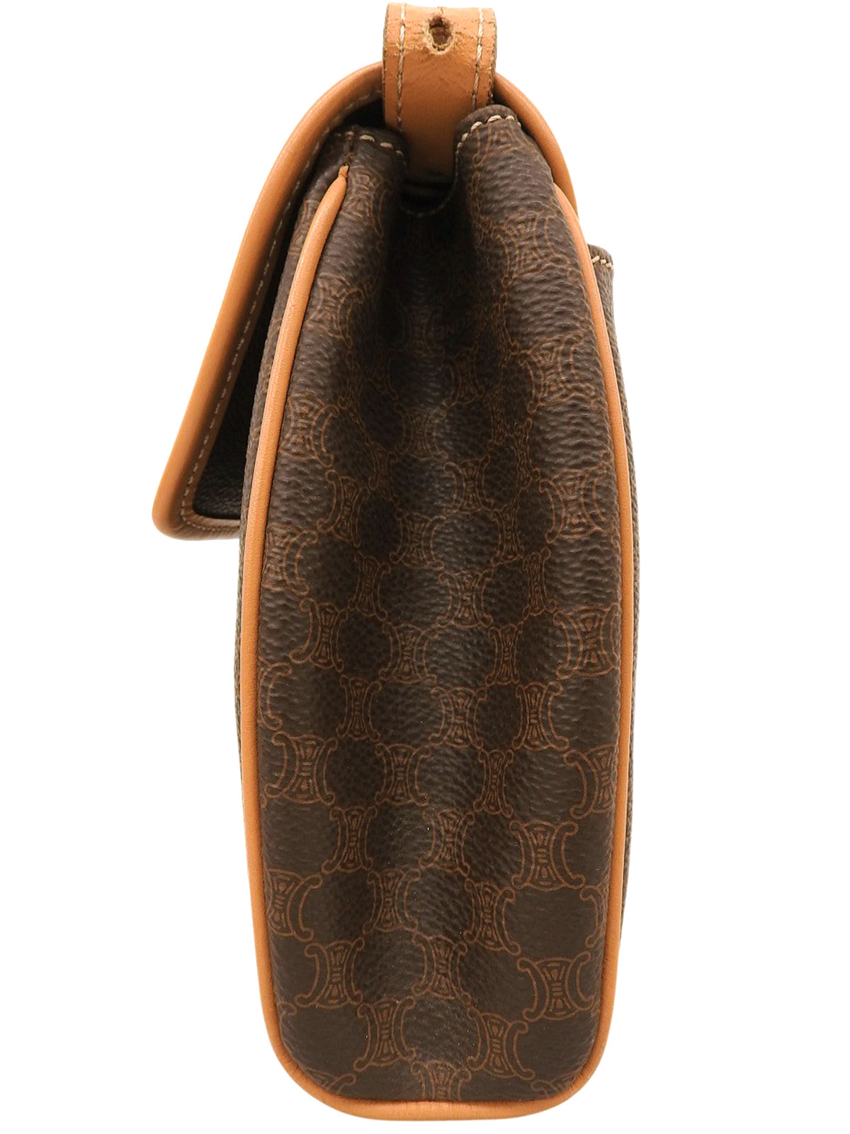 マカダムパターンサークルロゴショルダーバッグ ブラウン