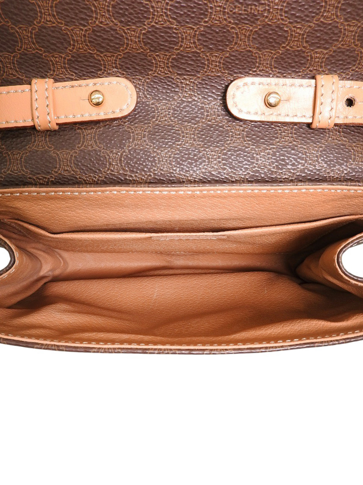 マカダムパターンサークルロゴショルダーバッグ ブラウン