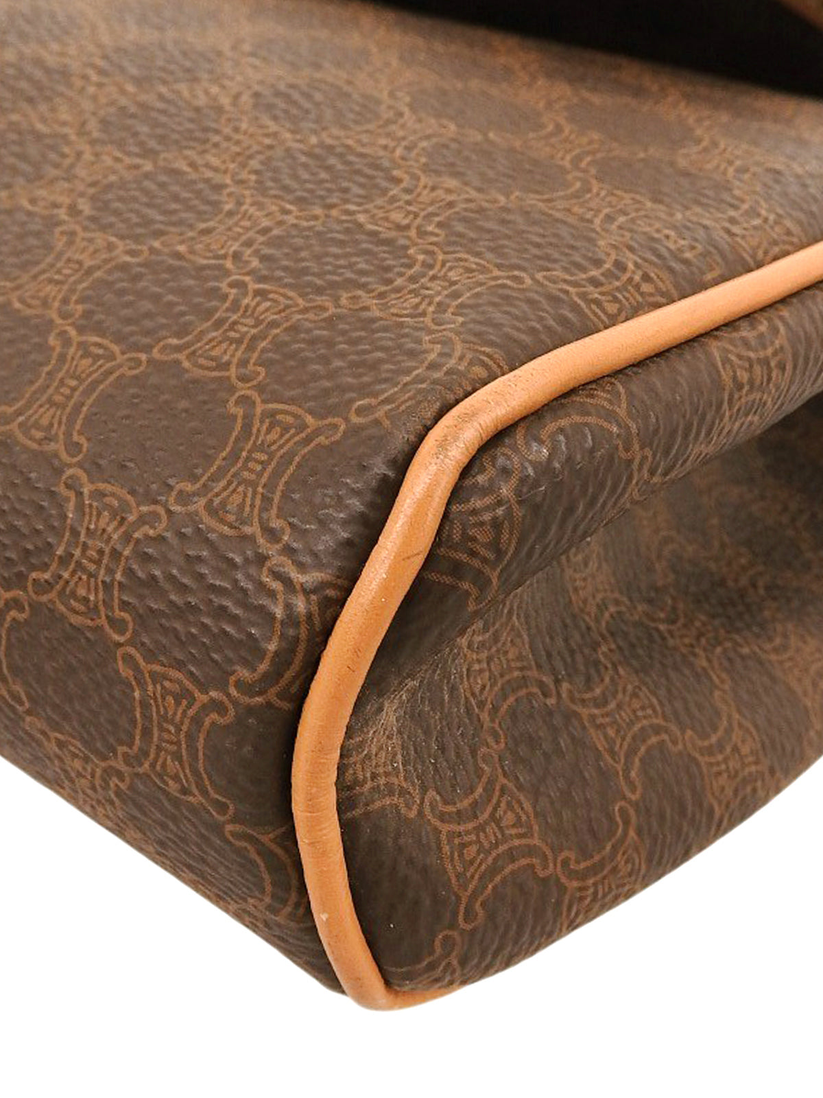 マカダムパターンサークルロゴショルダーバッグ ブラウン