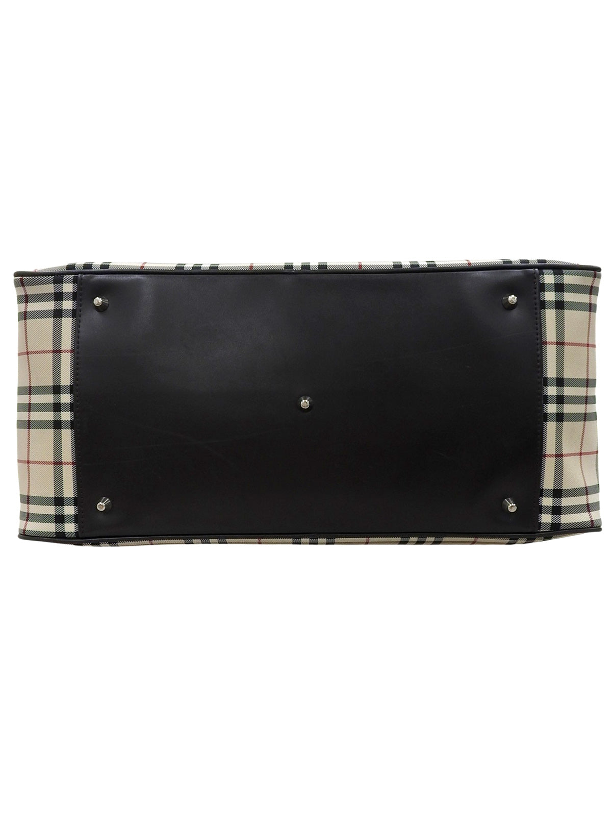 Nova Check Pattern Boston Bag in Beige/Brown