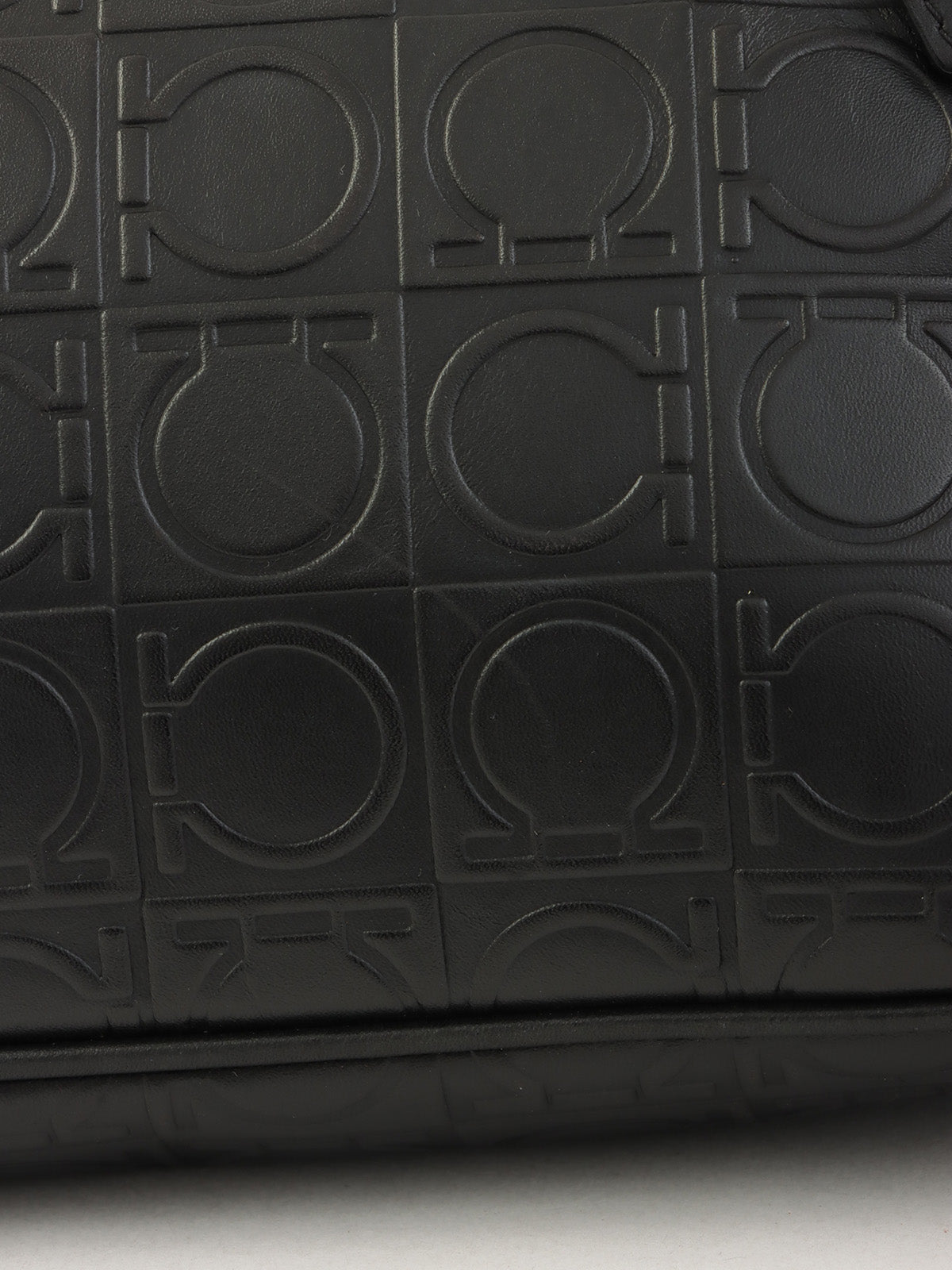 Gancini Pattern Handbag in Black