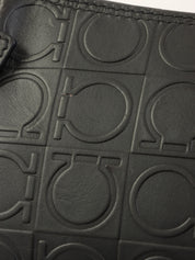 Gancini Pattern Handbag in Black