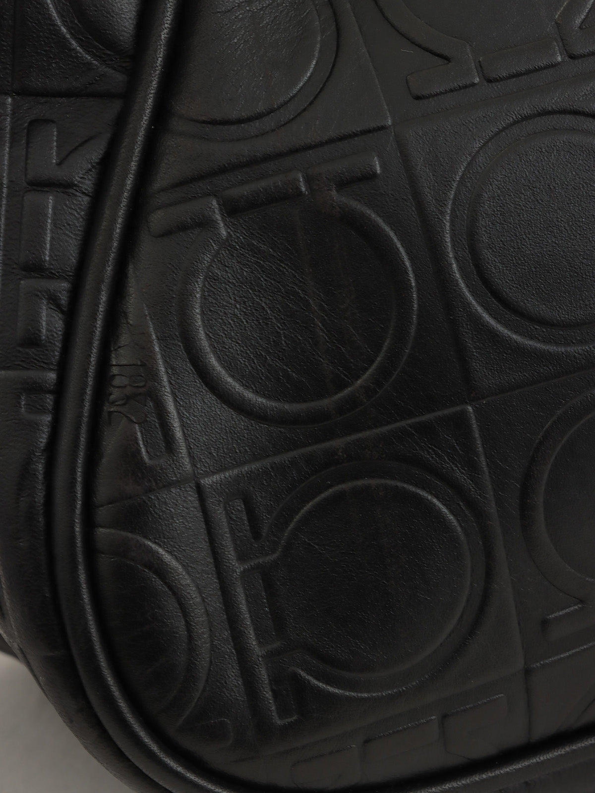 Gancini Pattern Handbag in Black