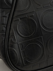 Gancini Pattern Handbag in Black