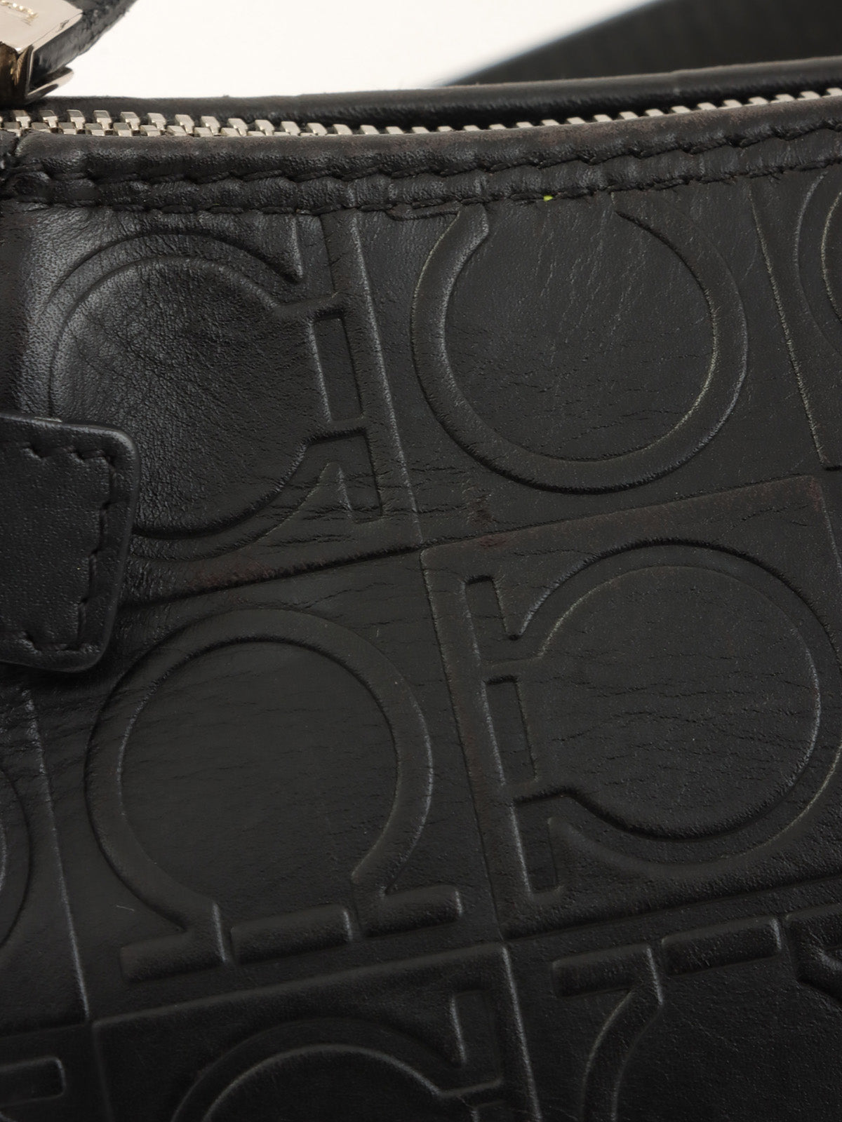 Gancini Pattern Handbag in Black