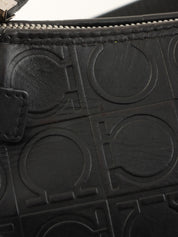 Gancini Pattern Handbag in Black