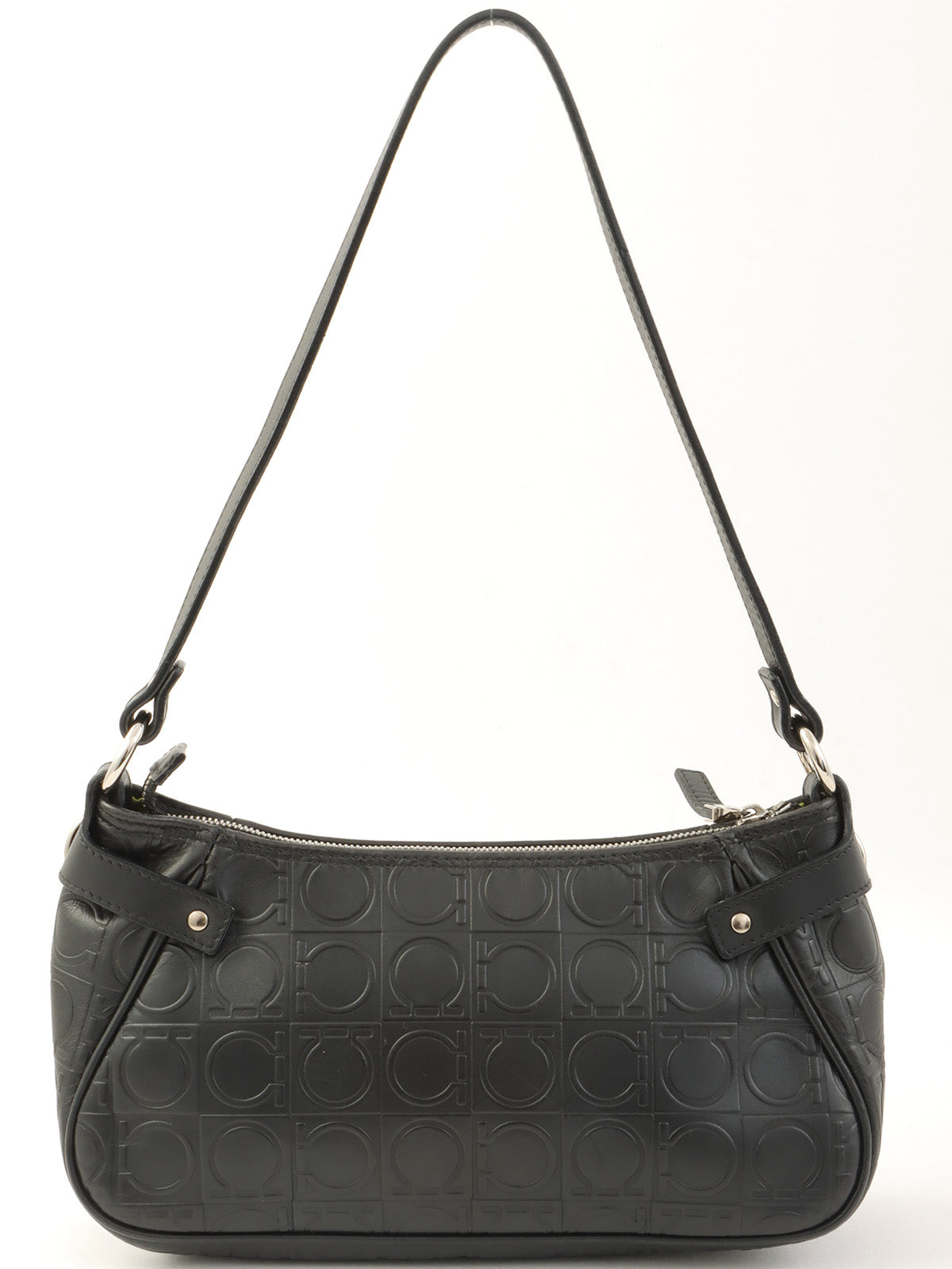 Gancini Pattern Handbag in Black