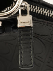 Gancini Pattern Handbag in Black