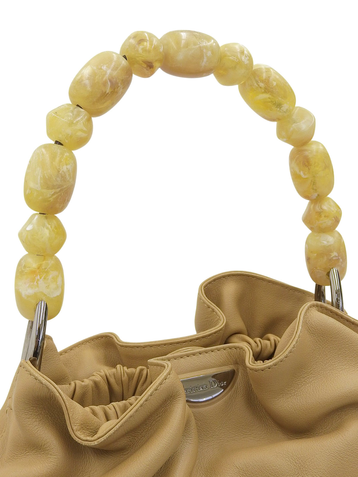 Maris Pearl Logo Plate 手提包 米色