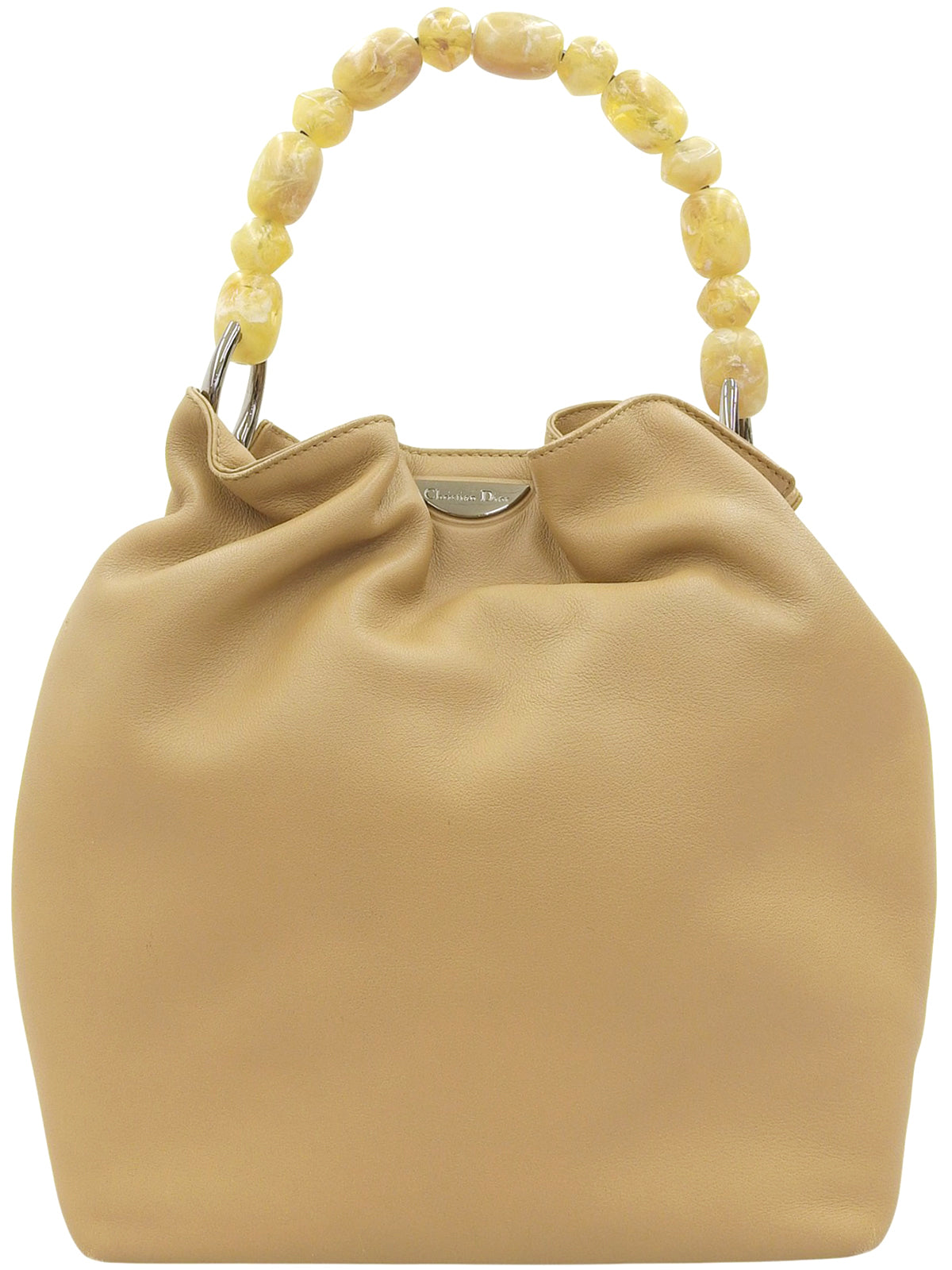 Maris Pearl Logo Plate 手提包 米色