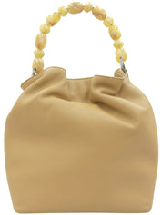 Maris Pearl Logo Plate 手提包 米色