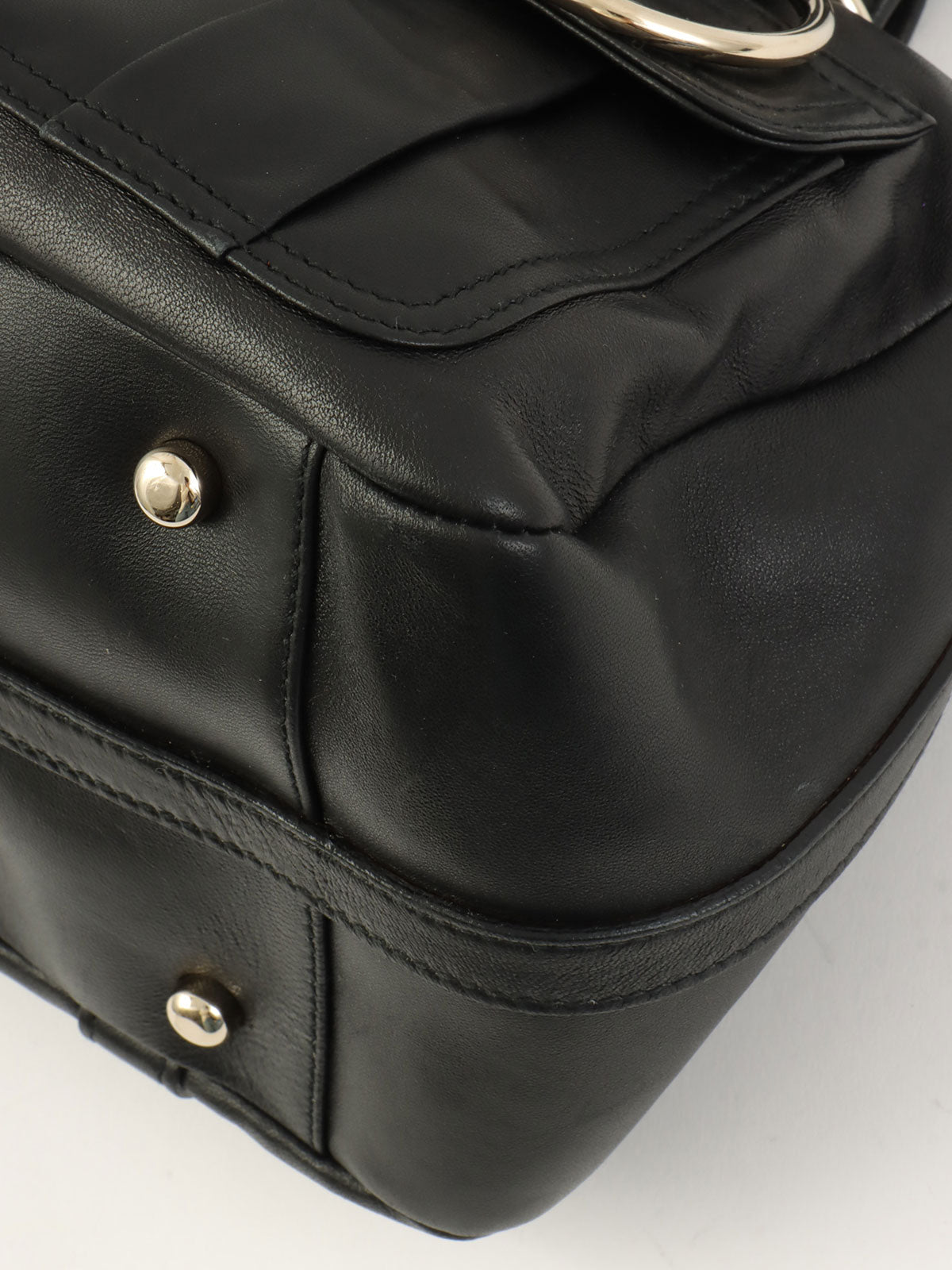 Lace-up Ring Handbag in Black