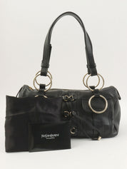 Lace-up Ring Handbag in Black