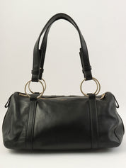 Lace-up Ring Handbag in Black