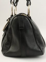 Lace-up Ring Handbag in Black