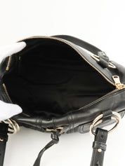 Lace-up Ring Handbag in Black
