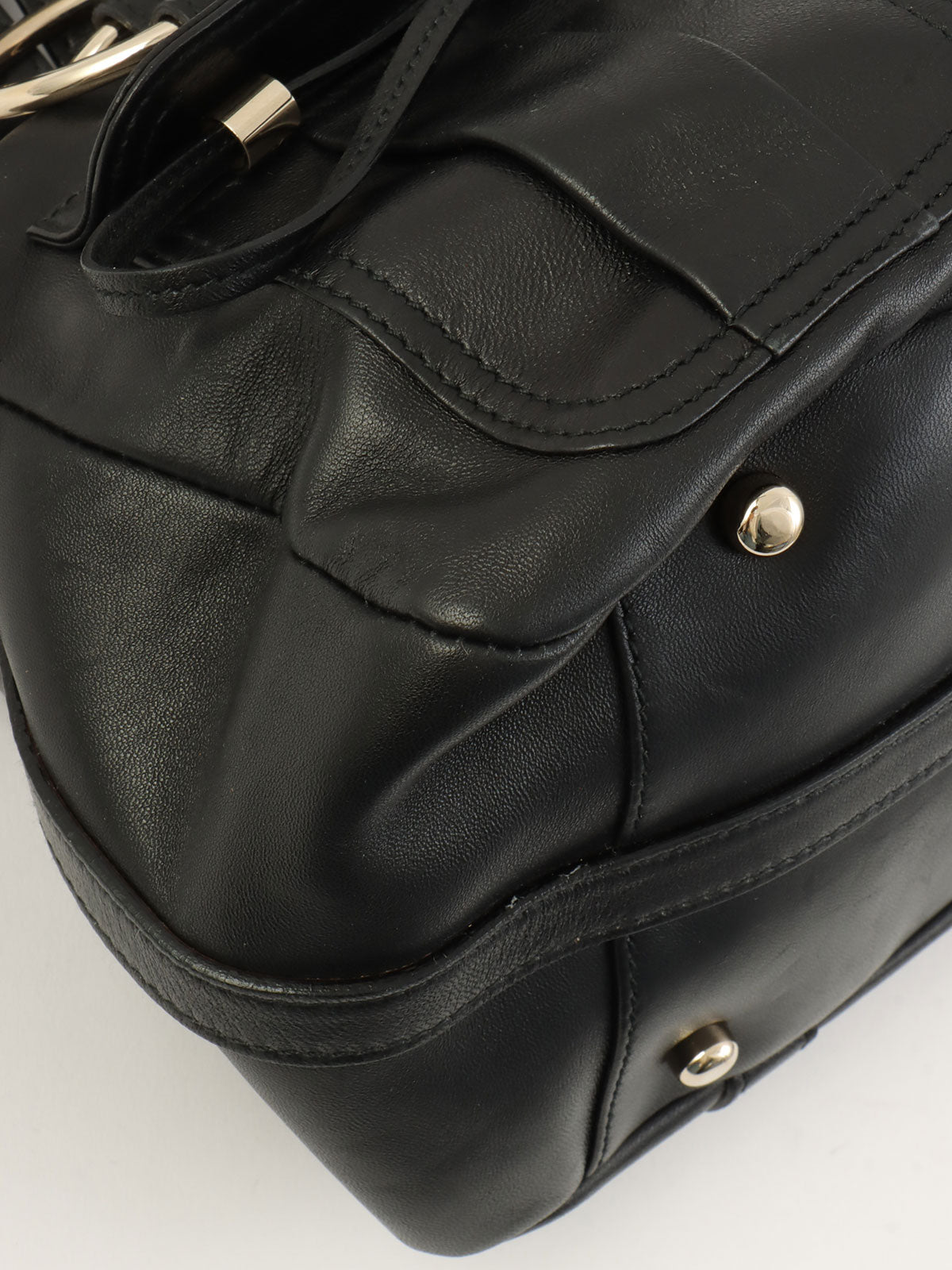 Lace-up Ring Handbag in Black