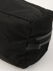 Nylon logo plate pouch, black