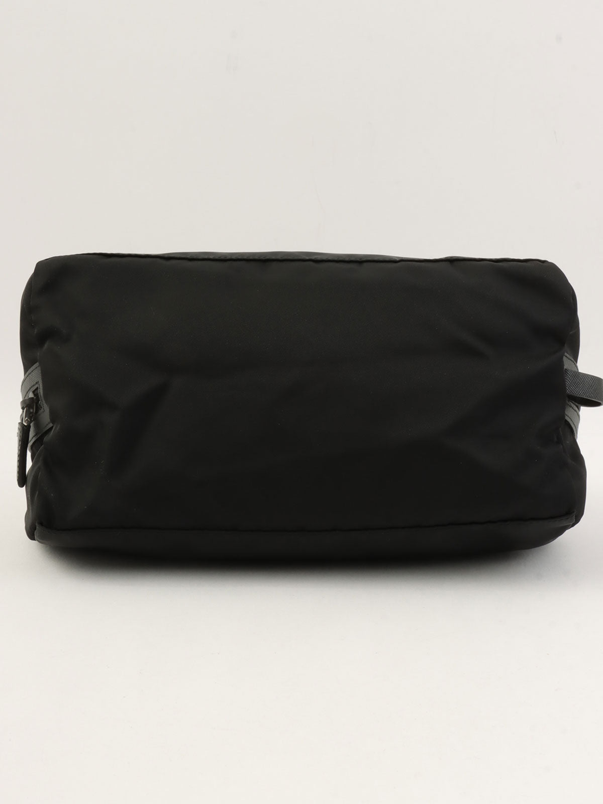 Nylon logo plate pouch, black