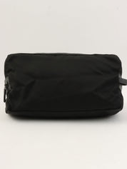 Nylon logo plate pouch, black