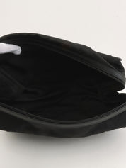 Nylon logo plate pouch, black