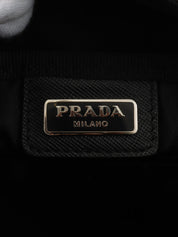 Nylon logo plate pouch, black