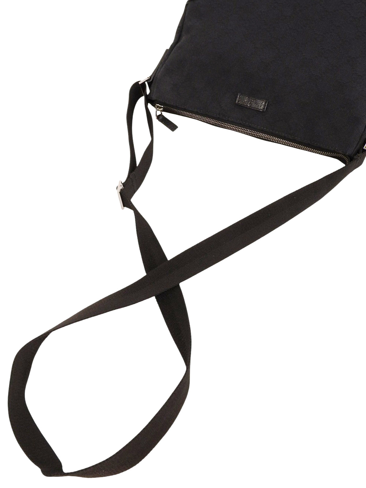 Canvas GG Pattern Shoulder Bag in Black