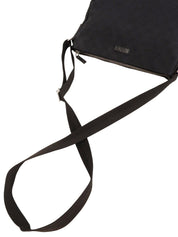 Canvas GG Pattern Shoulder Bag in Black