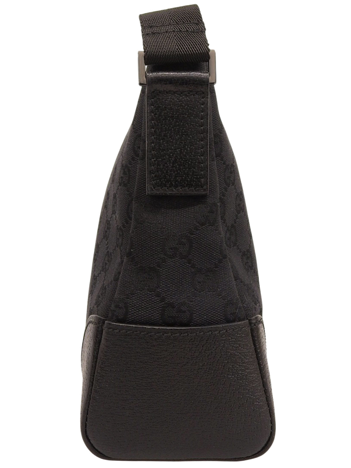 黑色帆布 GG 图案单肩包