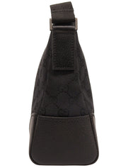Canvas GG Pattern Shoulder Bag in Black