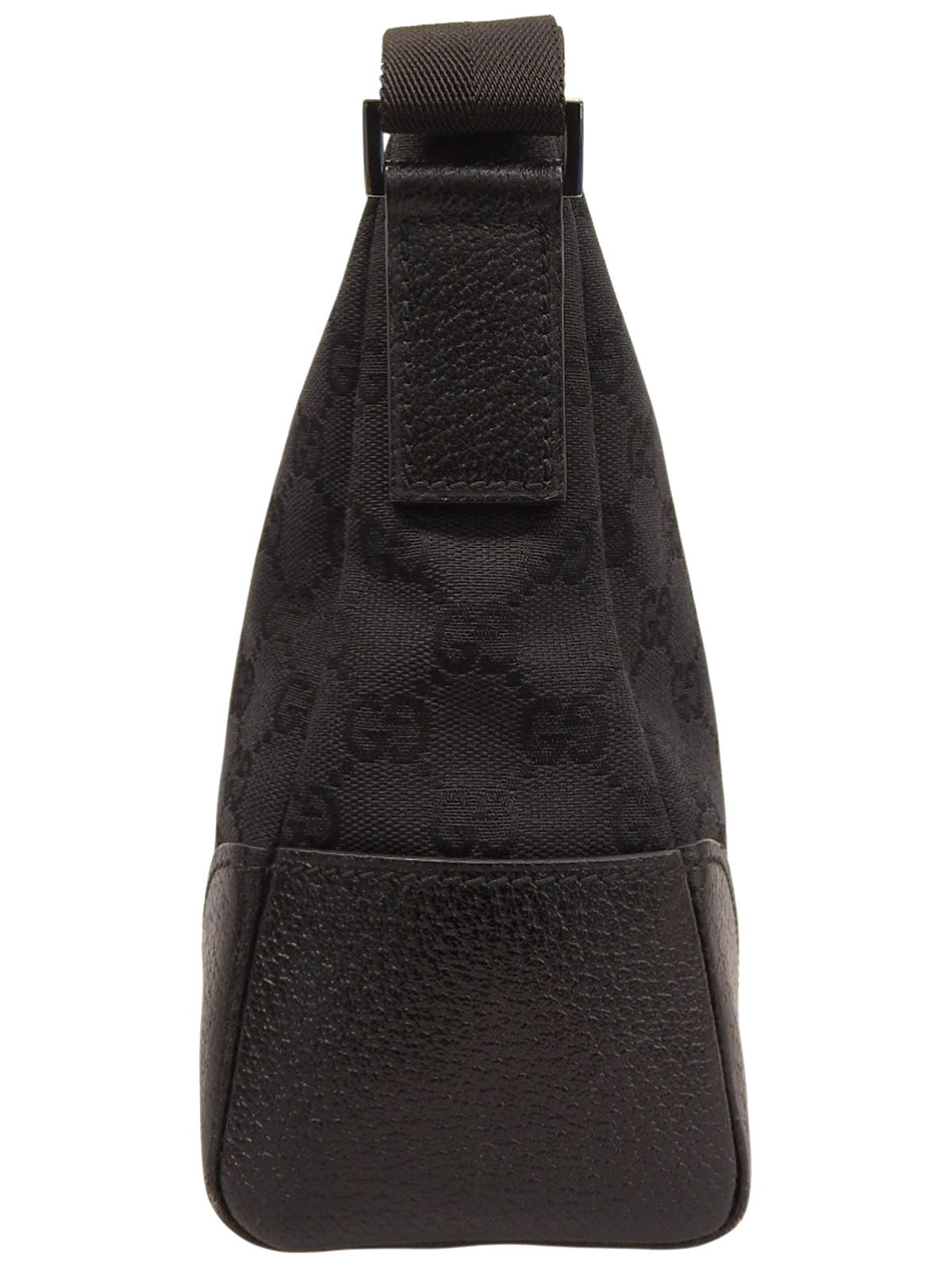 Canvas GG Pattern Shoulder Bag in Black