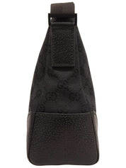 Canvas GG Pattern Shoulder Bag in Black