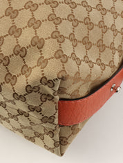 Canvas GG Pattern Tote Bag Beige/Salmon Pink