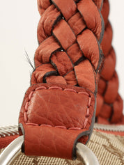 Canvas GG Pattern Tote Bag Beige/Salmon Pink