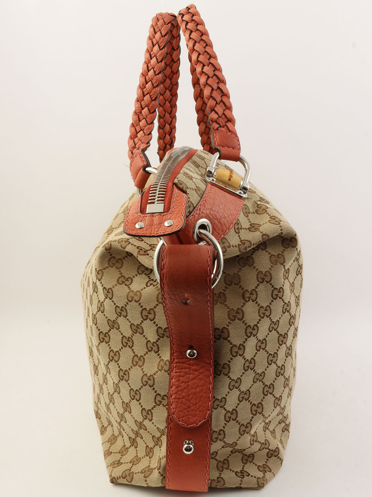 Canvas GG Pattern Tote Bag Beige/Salmon Pink