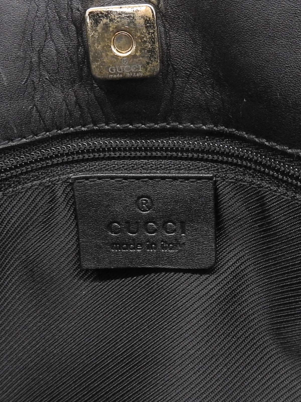 Canvas GG Pattern One-Shoulder Bag in Black