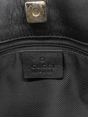 Canvas GG Pattern One-Shoulder Bag in Black