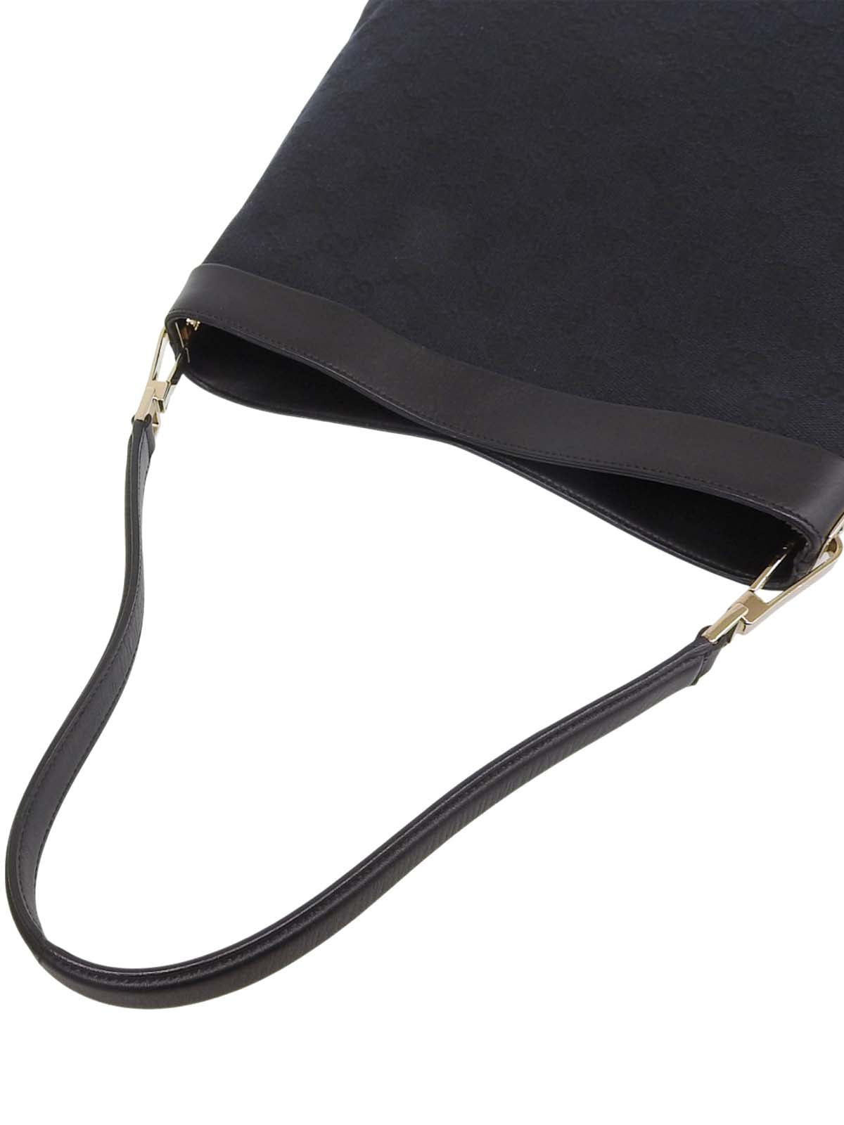 Canvas GG Pattern One-Shoulder Bag in Black