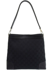 Canvas GG Pattern One-Shoulder Bag in Black